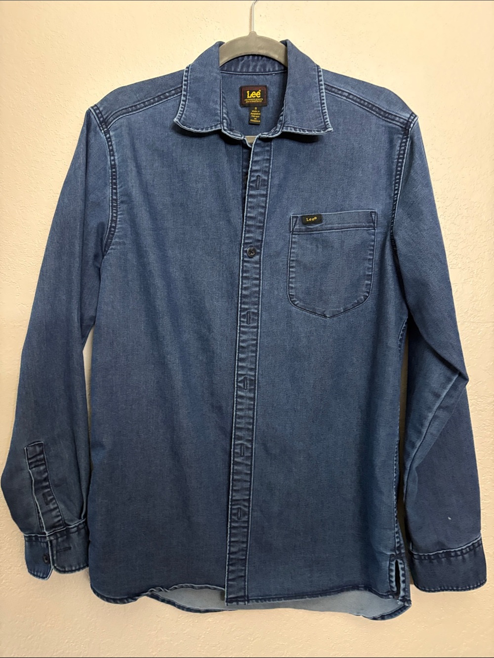 Lee Men's Denim Work Shirt Size Small